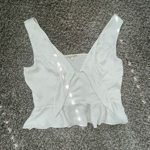 Gianni Bini pearl white peplum top.